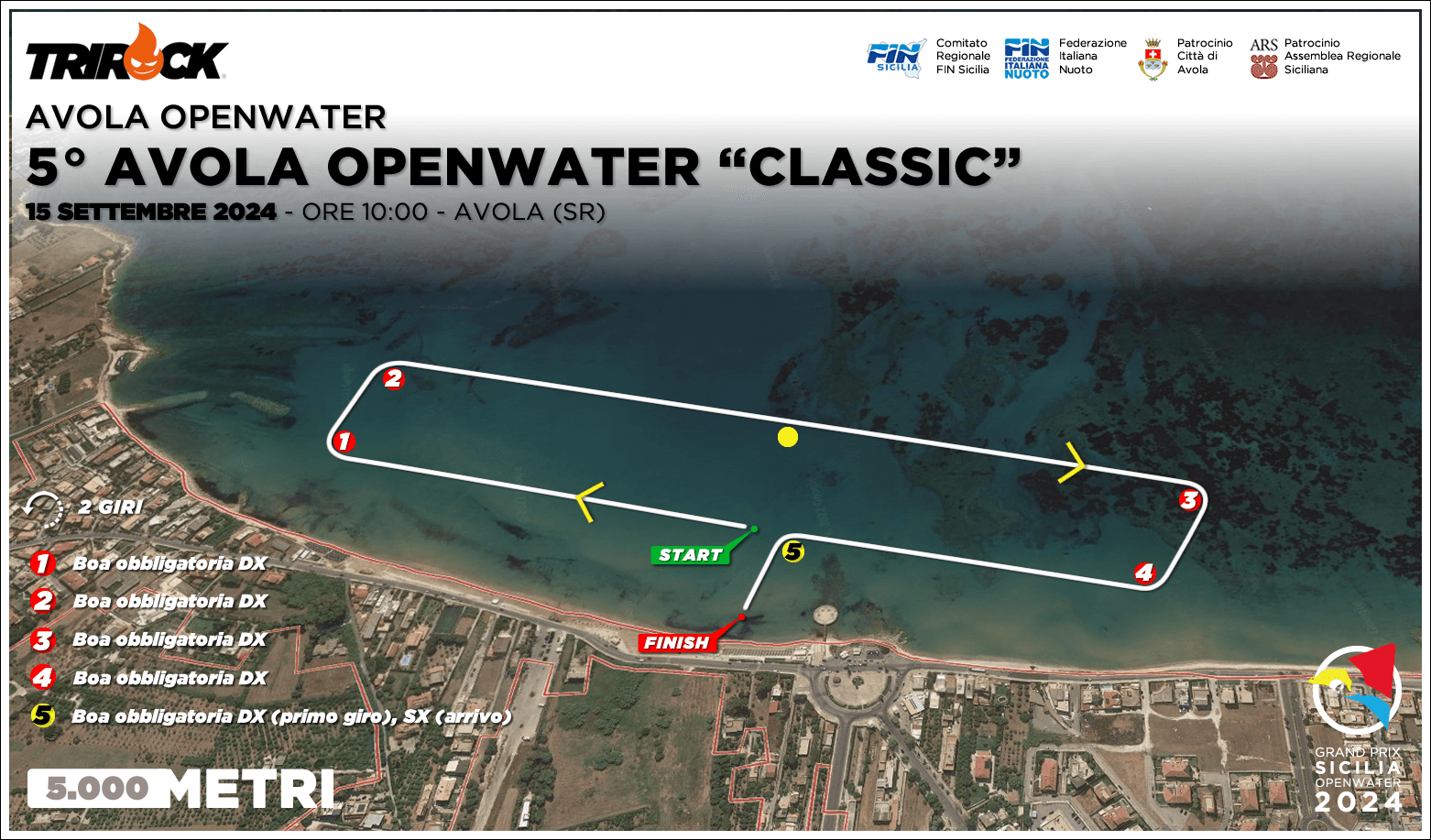 GP Sicilia Openwater 2024 – Avola – 5 km – Percorso gara