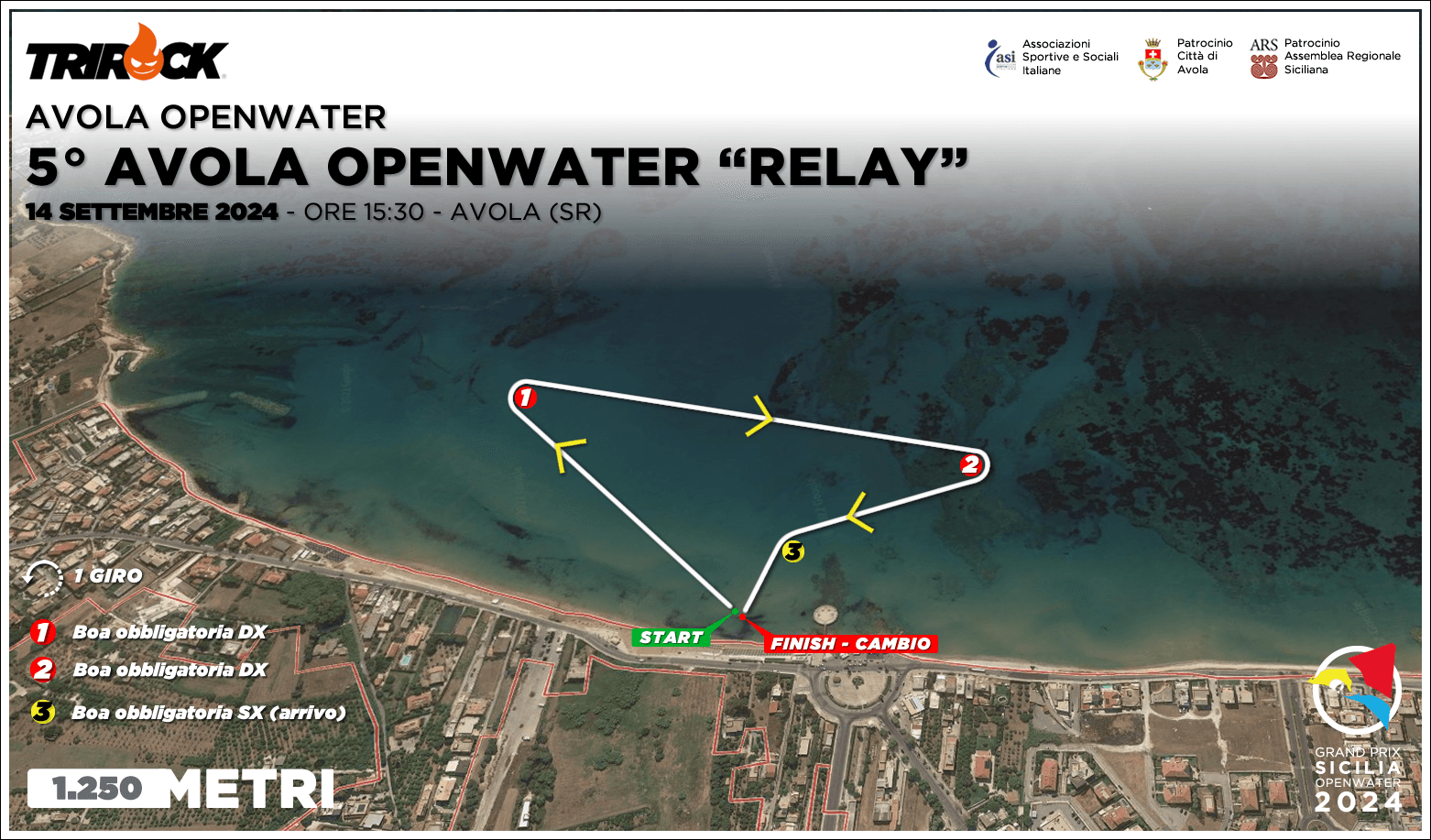 GP Sicilia Openwater 2024 – Avola – Staffetta – Percorso gara