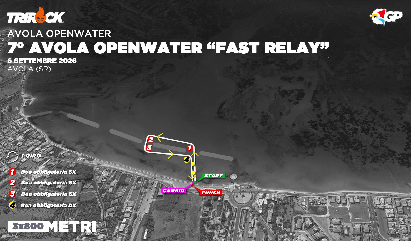 GP Sicilia Openwater 2026 – Avola – Staffetta – Percorso gara