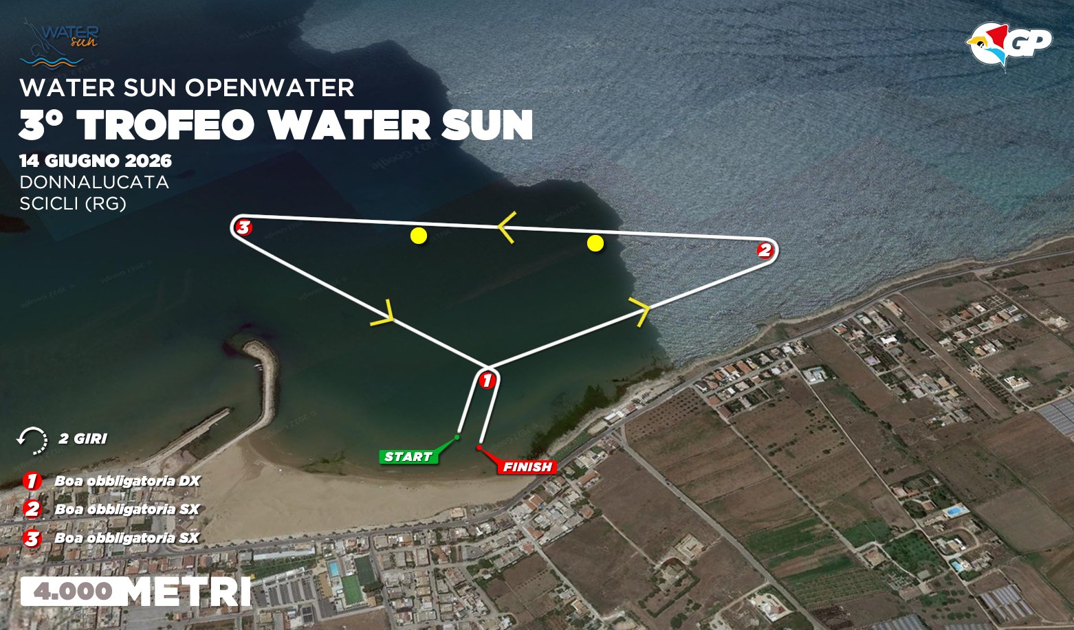 GP Sicilia Openwater 2026 – Donnalucata – 4 Km – Percorso gara