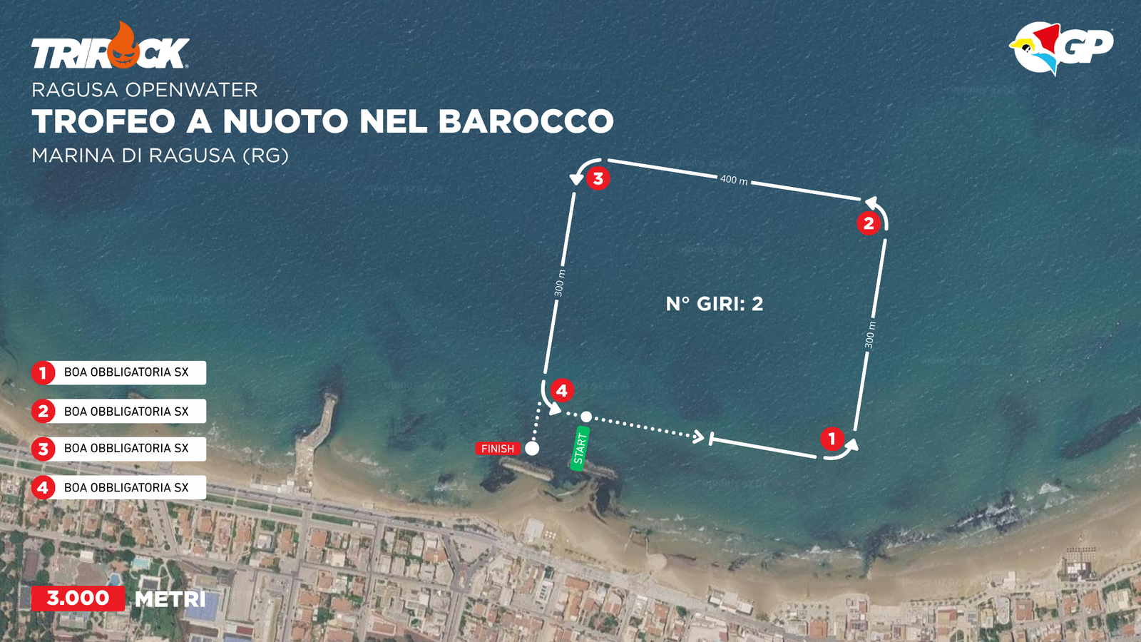 GP Sicilia Openwater 2026 Ragusa – 3km – Percorso gara