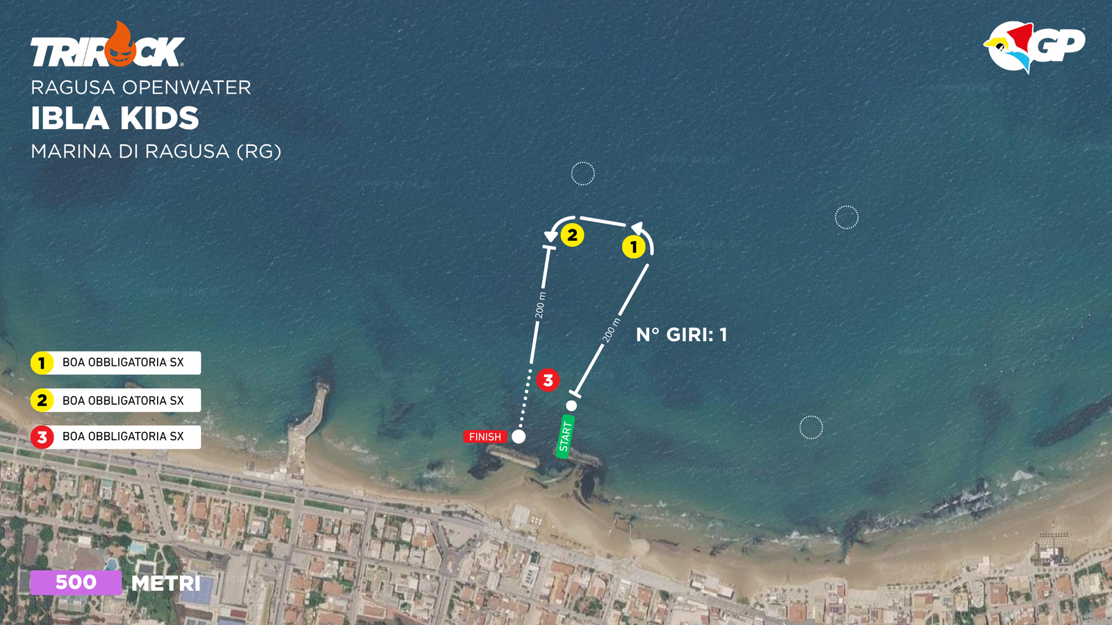 GP Sicilia Openwater 2026 Ragusa – 500mt- Percorso gara